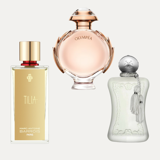 Czuła randka – zestaw odlewek perfum damskich | Tilia, Olympea, Valaya