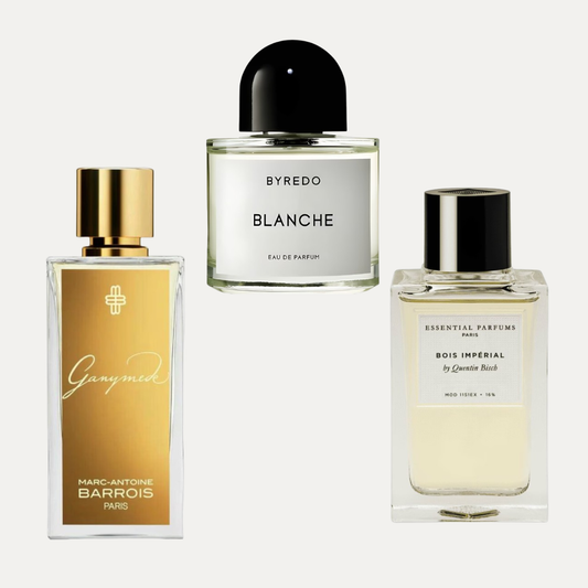 Minimalistyczny luksus – zestaw odlewek perfum damskich |  Ganymede, Blanche, Bois Imperial