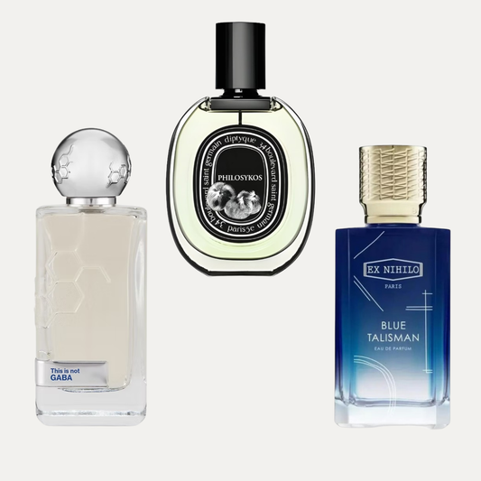Zielona świeżość – zestaw odlewek perfum unisex | Gaba, Philosykos, Blue Talisman